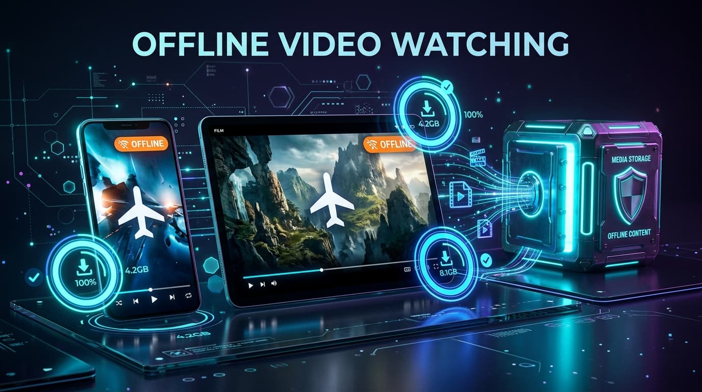 Can You Download YouTube Videos to Watch Offline illustration with Airplane Mode and tablet